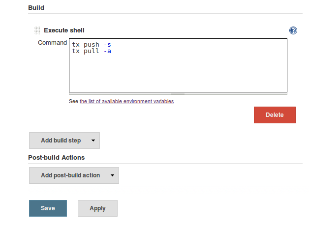 Jenkins configuration