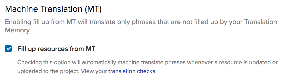 Enable automatic Machine Translation in Transifex