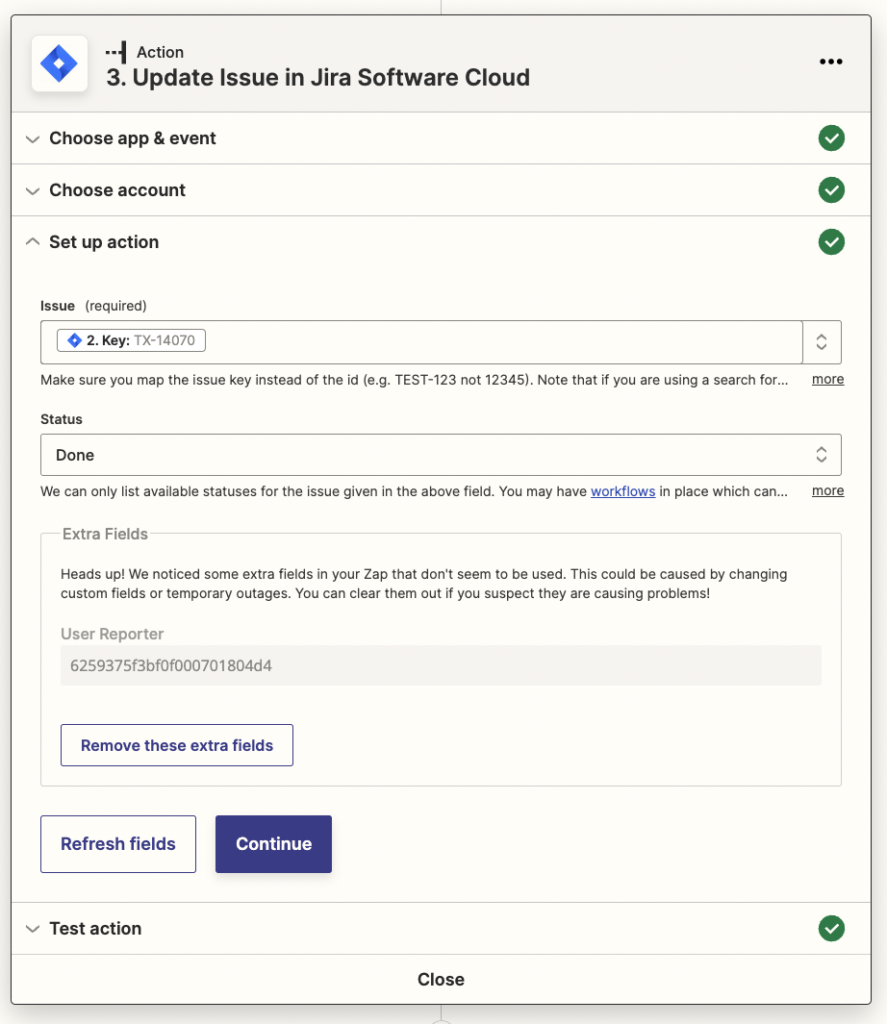 Updating issue in jira